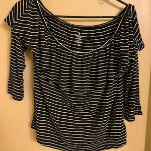 AE Off the shoulder striped top